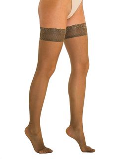 Brigitte Micro Rete 70 Sheer Support Hold Ups » £23.50 - Solidea Style 40570 - Support Thigh Highs from Pebble UK